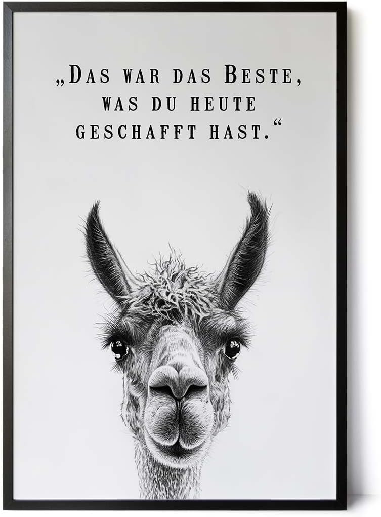 Paul Sinus Poster/Leinwandbild/Rahmenoption Lustiges Lamabild – Witzige Klo-Deko fürs Gäste-WC – Perfekt für Humorvolle