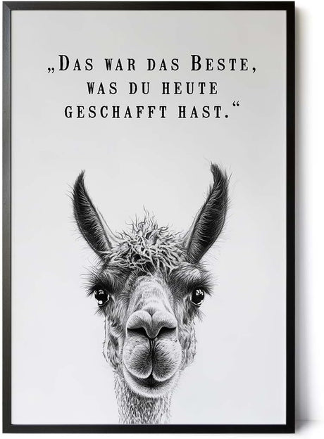 Paul Sinus Poster/Leinwandbild/Rahmenoption Lustiges Lamabild – Witzige Klo-Deko fürs Gäste-WC – Perfekt für Humorvolle