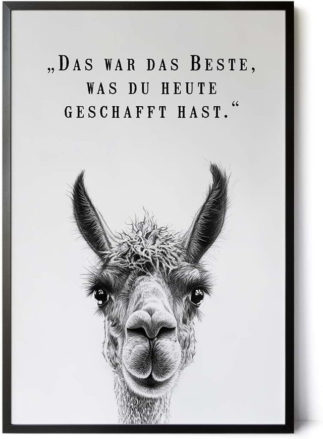 Paul Sinus Poster/Leinwandbild/Rahmenoption Lustiges Lamabild – Witzige Klo-Deko fürs Gäste-WC – Perfekt für Humorvolle
