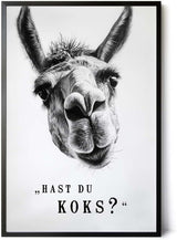 Paul Sinus Poster/Leinwandbild/Rahmenoption Lustiges Lamabild – Witzige Klo-Deko fürs Gäste-WC – Perfekt für Humorvolle