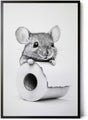 Paul Sinus Poster/Leinwandbild/Rahmenoption Lustiges Mausbild – Witzige Klo-Deko fürs Gäste-WC – Perfekt für Tierfreunde