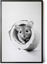 Paul Sinus Poster/Leinwandbild/Rahmenoption Lustiges Mausbild – Witzige Klo-Deko fürs Gäste-WC – Perfekt für Tierfreunde