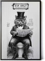 Paul Sinus Poster/Leinwandbild/Rahmenoption – Vornehme Katze „VIP ONLY – Very Important Poopers“ – Lustige WC-Deko für dein Badezimmer