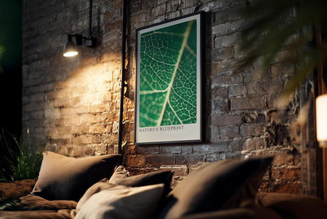Paul Sinus Wandbild 80x120cm Nature's Blueprint – Blattstruktur in Nahaufnahme mit lebendiger Linienführung