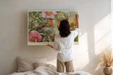 Paul Sinus Wandbild A Conversation in Bloom Romantic Robins in Colorful Garden of Spring