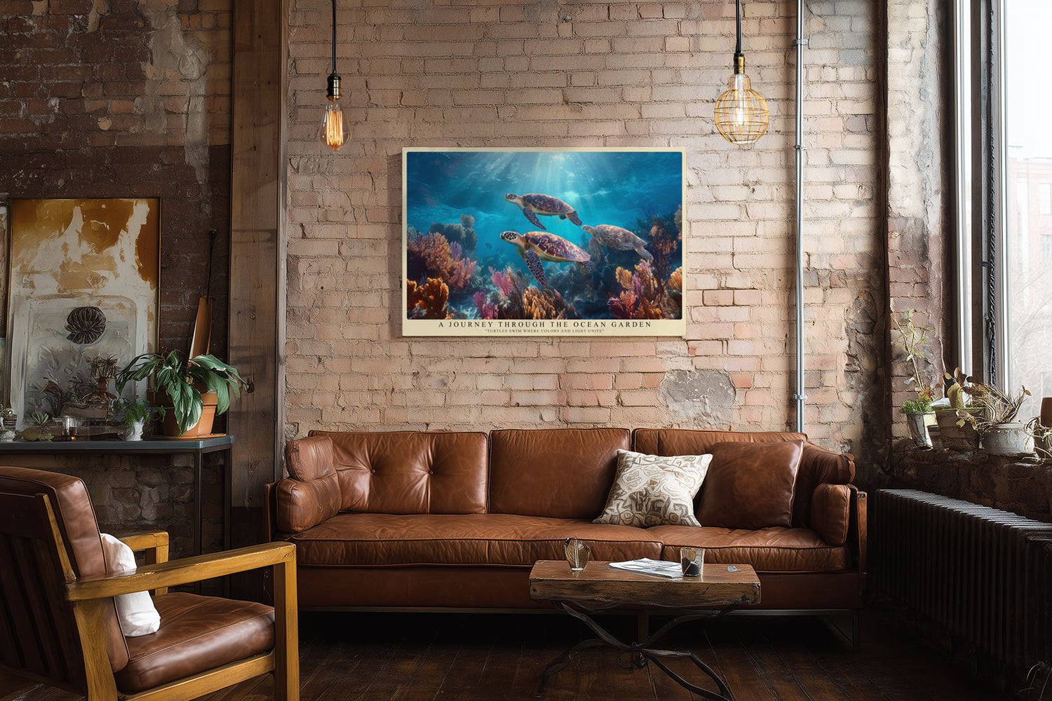 Paul Sinus Wandbild A Journey Through the Ocean Garden Sea Turtles in Colorful Coral Depths