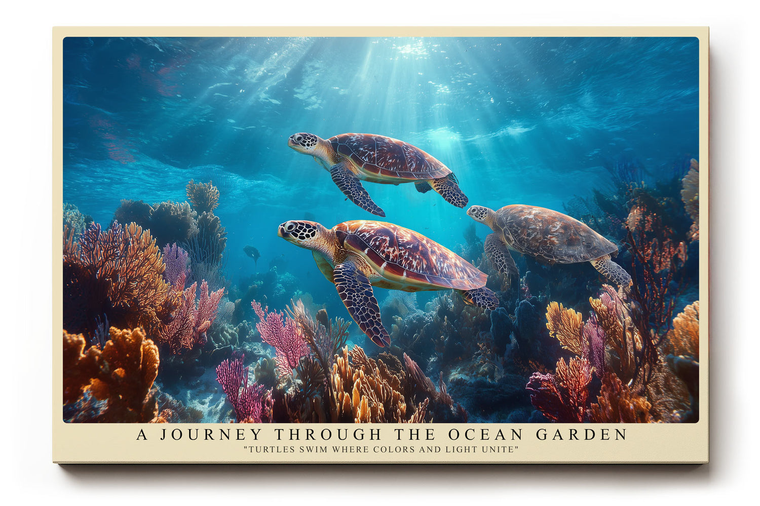 Paul Sinus Wandbild A Journey Through the Ocean Garden Sea Turtles in Colorful Coral Depths