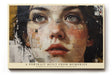 Paul Sinus Wandbild A Portrait Built from Memories – Ausdrucksstarkes Porträt einer Frau aus collageartigen Fragmenten, modernes Kunstwerk voller Tiefe und Emotion