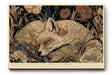 Paul Sinus Wandbild A Quiet Sleep in Nature’s Arms – Friedlich schlafender Fuchs umgeben von Blumen, detailreiche Naturillustration in warmen Erdtönen