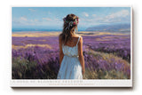Paul Sinus Wandbild A Song of Blooming Freedom Woman in Lavender Fields and Open Horizon