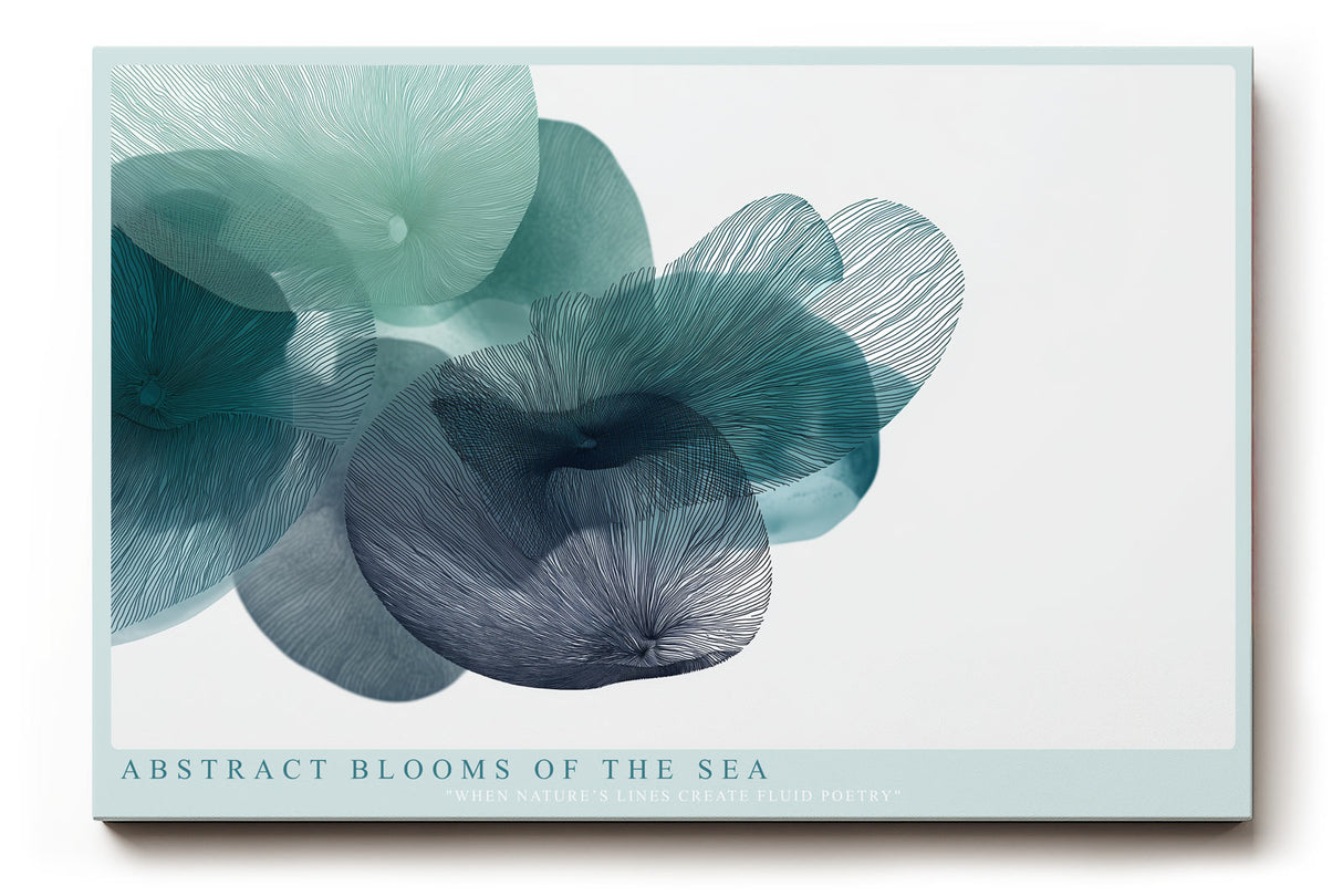 Paul Sinus Wandbild Abstract Blooms of the Sea – Poetische Formen in zarten Blautönen