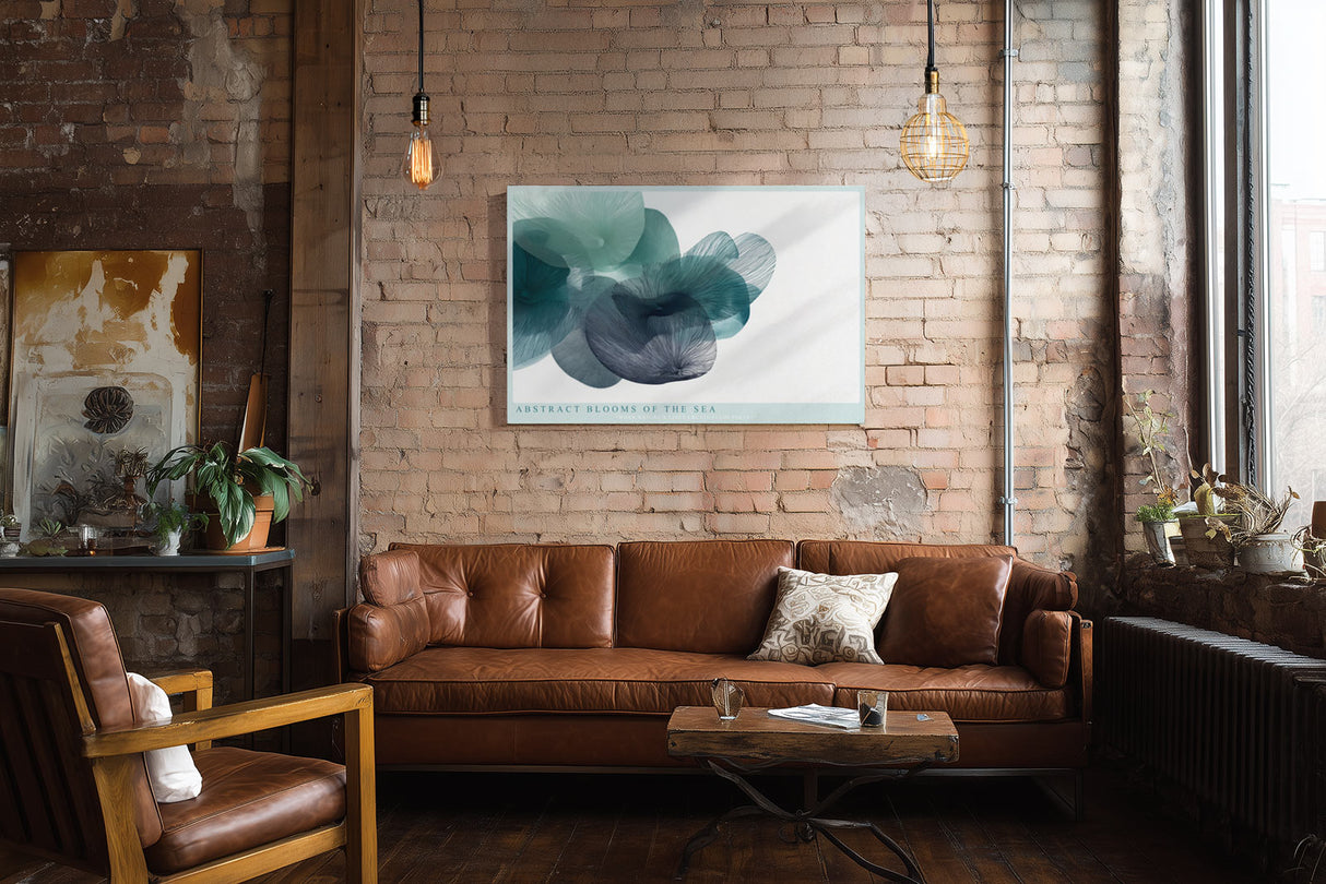 Paul Sinus Wandbild Abstract Blooms of the Sea – Poetische Formen in zarten Blautönen