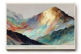 Paul Sinus Wandbild 120x80cm abstrakte Berglandschaft modern bunt goldene Berge Kunst Landschaft Gemälde stilvolle