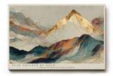 Paul Sinus Wandbild 120x80cm abstrakte Berglandschaft modern gold blau elegante Kunst Kunstdruck grosses Kunstbild stilvolle Wanddekoration fuer Wohnzimmer Büro