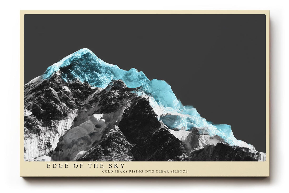 Paul Sinus Wandbild 120x80cm abstrakte Berglandschaft modern tuerkis schwarz alpine Kunst Fotokunst grosses Landschaftsbild stilvolle Wanddekoration fuer Wohnzimmer Büro