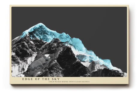 Paul Sinus Wandbild 120x80cm abstrakte Berglandschaft modern tuerkis schwarz alpine Kunst Fotokunst grosses Landschaftsbild stilvolle Wanddekoration fuer Wohnzimmer Büro