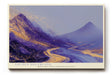 Paul Sinus Wandbild 120x80cm abstrakte Berglandschaft violett gold moderne Landschaftskunst traumhafte Naturmalerei grosses Kunstbild Wanddekoration fuer Wohnzimmer Büro