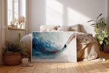 Paul Sinus Wandbild 120x80cm abstrakte Bewegung Kunst blau rotes Farbspiel modernes Kunstmotiv dynamische Strukturen stilvolle Wanddekoration fuer Wohnzimmer Büro
