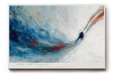 Paul Sinus Wandbild 120x80cm abstrakte Bewegung Kunst blau rotes Farbspiel modernes Kunstmotiv dynamische Strukturen stilvolle Wanddekoration fuer Wohnzimmer Büro