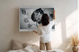 Paul Sinus Wandbild 120x80cm abstrakte Blätter schwarz weiß botanische Struktur moderne Naturkunst minimalistisches Pflanzenmotiv stilvolle