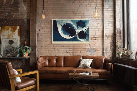 Paul Sinus Wandbild 120x80cm Abstrakte Blaue Kreise Moderne Kunst Struktur Design in Blau und Weiß für Wohnzimmer Büro