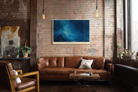 Paul Sinus Wandbild 120x80cm Abstrakte Blaue Struktur Moderne Minimalistische Kunst mit Tiefenwirkung