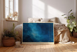 Paul Sinus Wandbild 120x80cm Abstrakte Blaue Struktur Moderne Minimalistische Kunst mit Tiefenwirkung