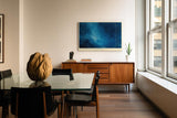 Paul Sinus Wandbild 120x80cm Abstrakte Blaue Struktur Moderne Minimalistische Kunst mit Tiefenwirkung