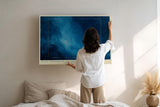 Paul Sinus Wandbild 120x80cm Abstrakte Blaue Struktur Moderne Minimalistische Kunst mit Tiefenwirkung