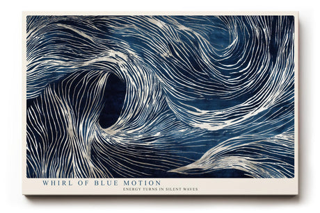Paul Sinus Wandbild 120x80cm Abstrakte Blaue Wellen Kunst LeinWandbild 120x80cm Dynamische Linien Wanddekoration