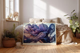 Paul Sinus Wandbild 120x80cm abstrakte Bluete modern violett gold elegante Kunst Kunstdruck grosses Kunstbild stilvolle Wanddekoration fuer Wohnzimmer Büro