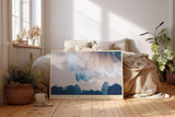 Paul Sinus Wandbild 120x80cm abstrakte Blueten modern blau weiss florale Kunst grosses Kunstbild elegante Wanddekoration fuer Wohnzimmer Büro