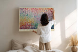 Paul Sinus Wandbild 120x80cm Abstrakte Blueten Pastell Farbkomposition moderne Kunst Wanddekoration florale Kunst Wohnzimmer Schlafzimmer