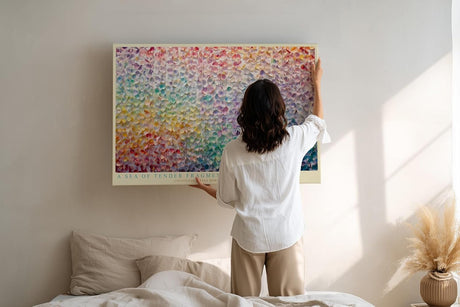 Paul Sinus Wandbild 120x80cm Abstrakte Blueten Pastell Farbkomposition moderne Kunst Wanddekoration florale Kunst Wohnzimmer Schlafzimmer