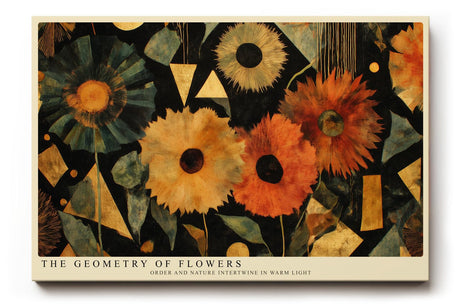 Paul Sinus Wandbild 120x80cm Abstrakte Blumen Geometrische Kunst Moderne Florale Komposition mit warmen Farben und Formen