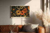 Paul Sinus Wandbild 120x80cm Abstrakte Blumen Geometrische Kunst Moderne Florale Komposition mit warmen Farben und Formen