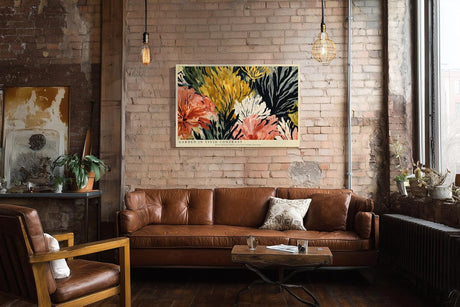Paul Sinus Wandbild 120x80cm Abstrakte Blumen Kontrastreiche Florale Kunst Moderne Gartenkomposition mit intensiven Farben
