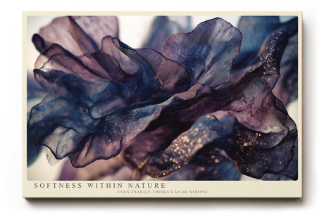 Paul Sinus Wandbild 120x80cm abstrakte Blumen modern violett blau goldene Akzente florale Kunst grosses Kunstbild elegante Wanddekoration fuer Wohnzimmer Büro