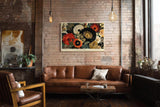 Paul Sinus Wandbild 120x80cm Abstrakte Blumen Moderne Florale Kunst Komposition mit warmen Farben und dekorativer Struktur