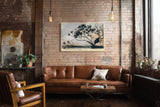 Paul Sinus Wandbild 120x80cm abstrakte Blumen Naturstruktur moderne botanische Kunst braune graue Linien minimalistische