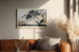 Paul Sinus Wandbild 120x80cm abstrakte Blumen Naturstruktur moderne botanische Kunst braune graue Linien minimalistische