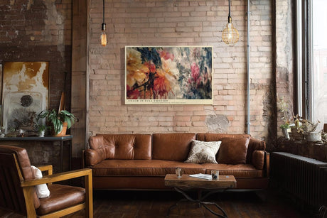 Paul Sinus Wandbild 120x80cm abstrakte Blumenmalerei modern farbenstark expressive Kunst Kunstdruck grosses Kunstbild kreative Wanddekoration fuer Wohnzimmer Atelier Büro