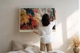 Paul Sinus Wandbild 120x80cm abstrakte Blumenmalerei modern farbenstark expressive Kunst Kunstdruck grosses Kunstbild kreative Wanddekoration fuer Wohnzimmer Atelier Büro