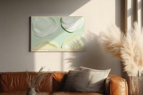 Paul Sinus Wandbild 120x80cm abstrakte Creme Strukturen moderne minimalistische Kunst sanfte Pastellfarben Kunstdruck stilvolle Wanddekoration fuer Badezimmer Schlafzimmer Spa