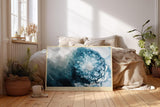 Paul Sinus Wandbild 120x80cm abstrakte Eisstruktur blau weiss moderne Textur Kunst Kunstdruck grosses Wandbild 120x80cm elegante Wanddekoration fuer Wohnzimmer Büro
