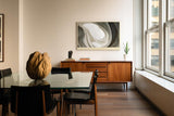 Paul Sinus Wandbild 120x80cm Abstrakte Elfenbein Formen Moderne Minimalistische Kunst in Naturtönen für Wohnzimmer Büro Schlafzimmer