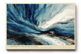 Paul Sinus Wandbild 120x80cm Abstrakte Energie Bewegung in Blau Weiss und Gold Moderne Kunst Wanddekoration