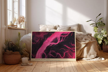 Paul Sinus Wandbild 120x80cm abstrakte Energie Bewegung pink schwarz moderne Kunst dynamische Farbkomposition Wanddekoration fuer Wohnzimmer Büro