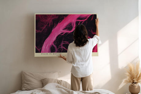 Paul Sinus Wandbild 120x80cm abstrakte Energie Bewegung pink schwarz moderne Kunst dynamische Farbkomposition Wanddekoration fuer Wohnzimmer Büro