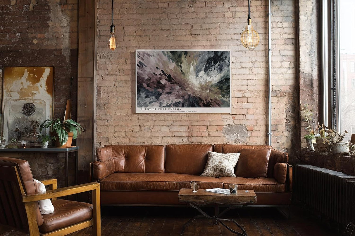 Paul Sinus Wandbild 120x80cm Abstrakte Energie Explosion Moderne Kunst LeinWandbild 120x80cm Dynamische Farben Wanddekoration Wohnzimmer Büro